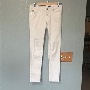 AG Adriano Goldschmied The Legging Super Skinny Ankle White & Gray Pants 27R